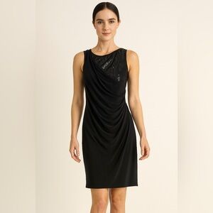 Ashley Stewart Black Sequin Mini Dress Size 14 NWT